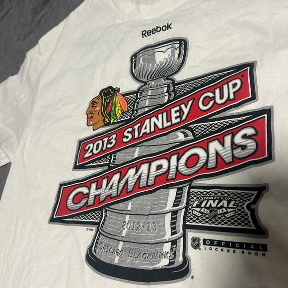 Vintage Reebok 2013 Chicago Blackhawks Stanley Cup Champions T Shirt - Picture 3 of 3